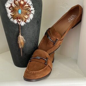 Franco Sarto Caramel Suede Loafers - Size 10